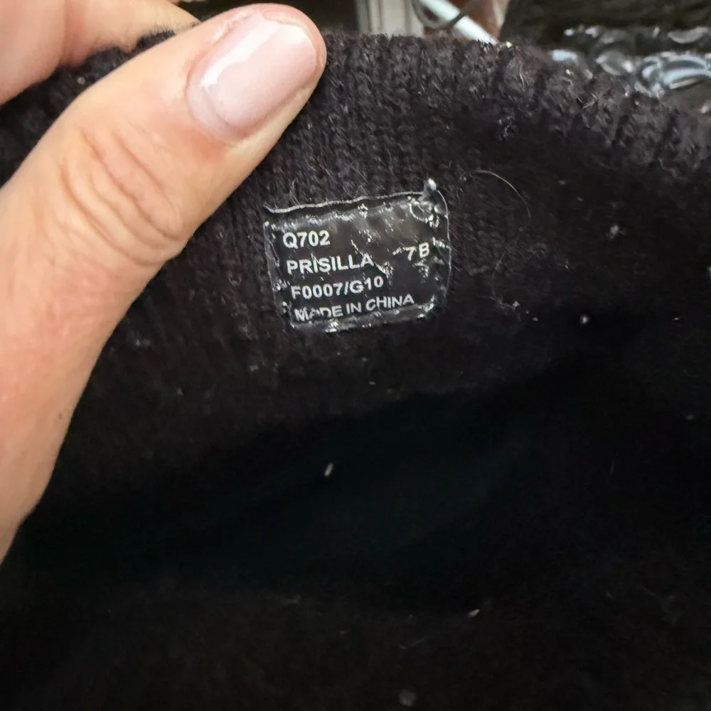 Coach Priscilla Black Patent Quilted Winter Snow Boots Women’s Size 7B